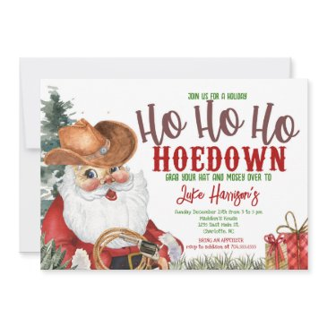 cowboy christmas invitation, country hoedown chris invitation