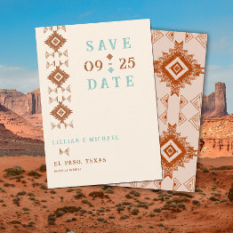 Small Cowboy Country Western Chic Wedding Save The Date Invitation Front View