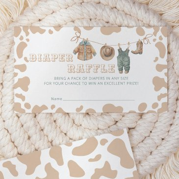 cowboy western plaid baby shower diaper raffle enclosure invitations