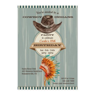 cowboys and indians party invitation