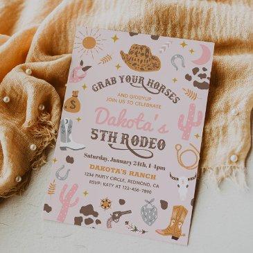 cowgirl birthday invitation | 5th rodeo invitation