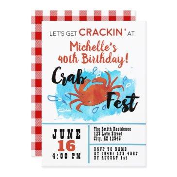 crab fest boil nautical birthday invite
