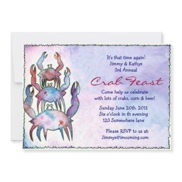 crab fest feast dinner party invitation