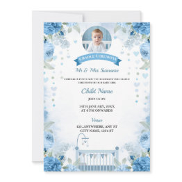 Small Cradle Ceremony Invitation Invitations Boy, Naming Day Front View