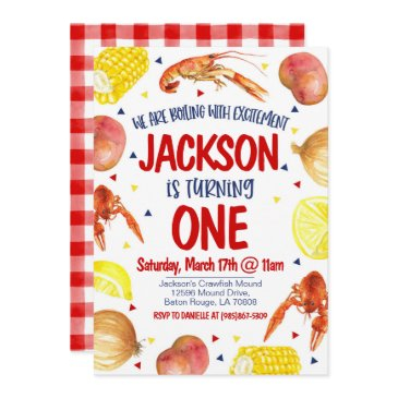 crawfish boil first birthday invitation
