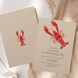 Small Crawfish Boil Housewarming Party Invitation Front View