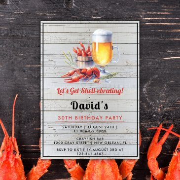 crawfish boil party invite summer 30th birthday