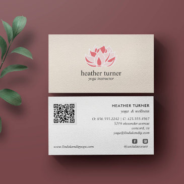 cream qr code wellness spa massage yoga business invitations