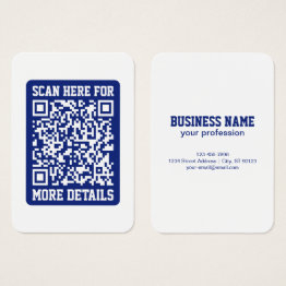 Small Create A Scannable Qr Code | Navy Blue (editable) Front View