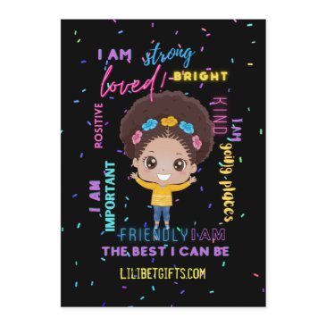 create your own i am - positive girl affirmations invitation