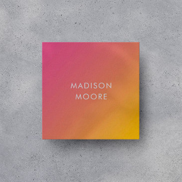 creative colorful pink yellow gradient ombré square business invitations