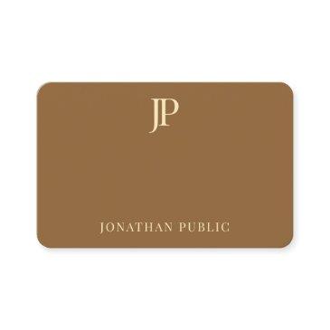 creative modern plain gold monogram text trendy business invitations