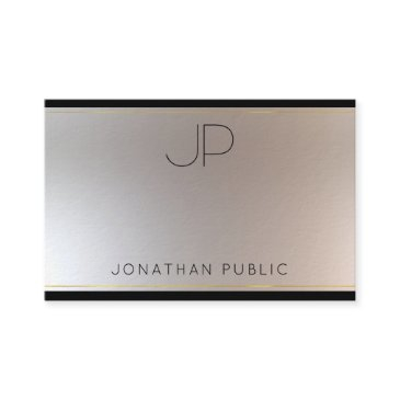 creative monogram gold silver elegant modern luxe business invitations