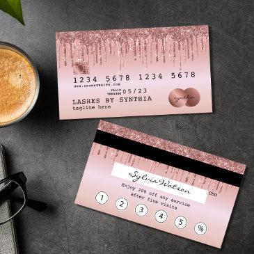 credit invitations styled dripping rose gold loyalty invitations