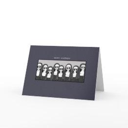 Small Creepy Nun With Plague Doctor Mask Goth Birthday Invitations Front View