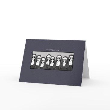 creepy nun with plague doctor mask goth birthday invitations
