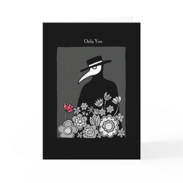 creepy plague doctor goth i love you valentine invitations