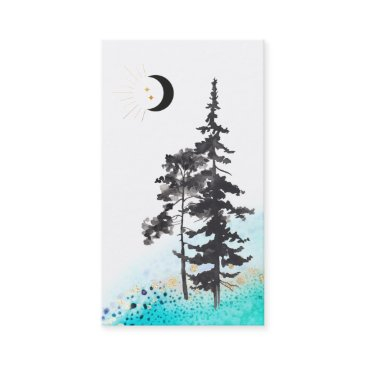 *~* crescent moon trees gold stars moon beams business invitations