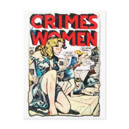 Small Crimes By Women #3 Golden Age Comic Book Cover Postinvitations Front View