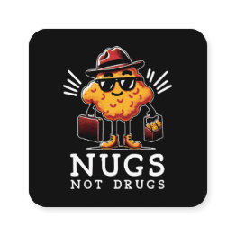 Small Crispy Nugs Not Drugs Square Business Invitations Front View