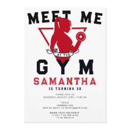 Small Crossfit Fitness Training Gym Fit Birthday Party Invitation Front View