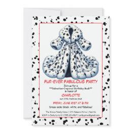 Small Cruella-inspired Dalmatian Party – Birthday Invitation Front View