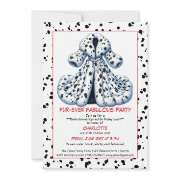 cruella-inspired dalmatian party – birthday invitation