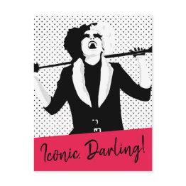 Small Cruella | Laughing Pop Art Stencil Portrait Postinvitations Front View