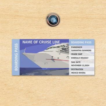 cruise door cabin boarding pass personalized