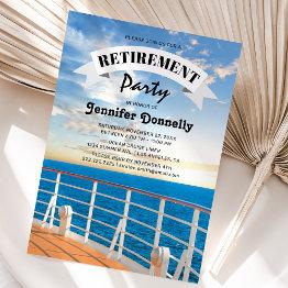 Small Cruising Into Retirement Party Invitation Front View