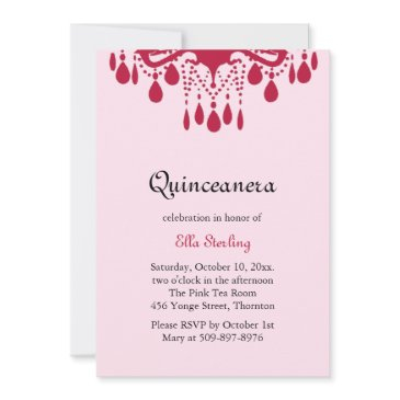 crystal grand ballroom birthday invitation (red)