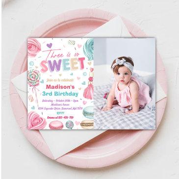 cupcake 3rd birthday party three ever is so sweet invitation