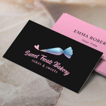 cupcake bakery pastry chef cute piping bag & heart business invitations