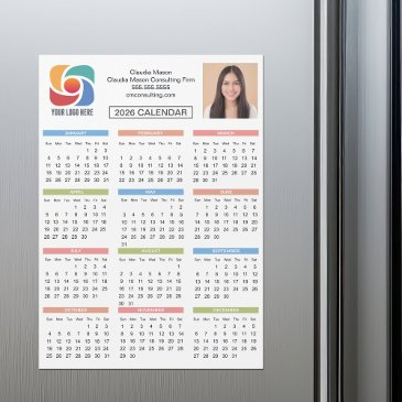 custom 2026 calendar business logo company magnet