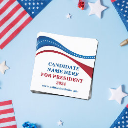 Small Custom Add Your Own Candidate For President 2024 Square Business Invitations Front View