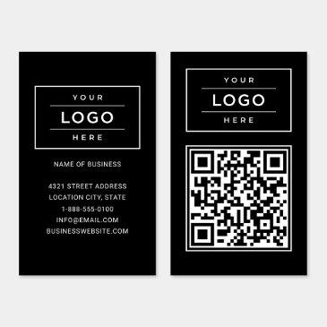custom black business logo and website qr code business invitations
