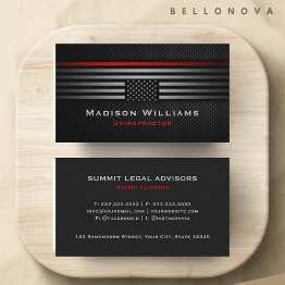 Small Custom Black Grey Red The Usa America Flag Premium Business Invitations Front View