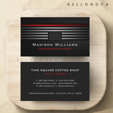 custom black grey red the usa america flag premium business invitations
