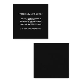 Small Custom Black White Wedding Details For Guests Enclosure Invitations Front View