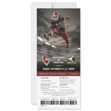 custom college football game ticket invitation