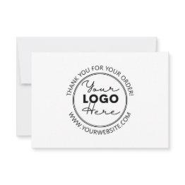 Small Custom Company Logo Business Flat Thank You Invitations Front View