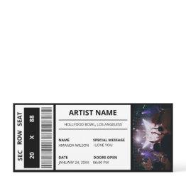 Small Custom Concert Ticket Gift Idea Diy Event Ticket Invitation Front View