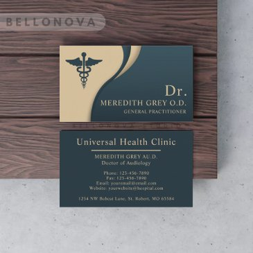 custom dark teal green brown doctors fancy business invitations