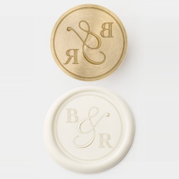 custom elegant calligraphy couple names initials wax seal stamp