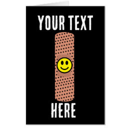 Small Custom Get Well Band-aid Big Biggest Invitations Front View