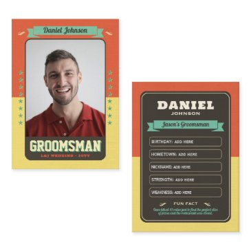 custom groomsman trading invitations, fun best man calling invitations