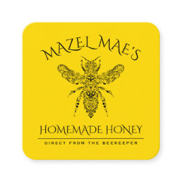 Small Custom Homemade Honey Square Business Invitations Front View
