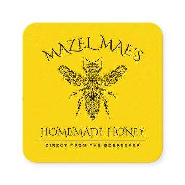 custom homemade honey square business invitations