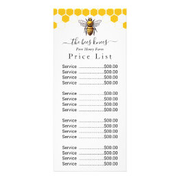 Small Custom Honey Price List Rack Invitations - Modern Minimal Front View
