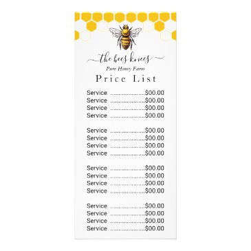 custom honey price list rack invitations - modern minimal